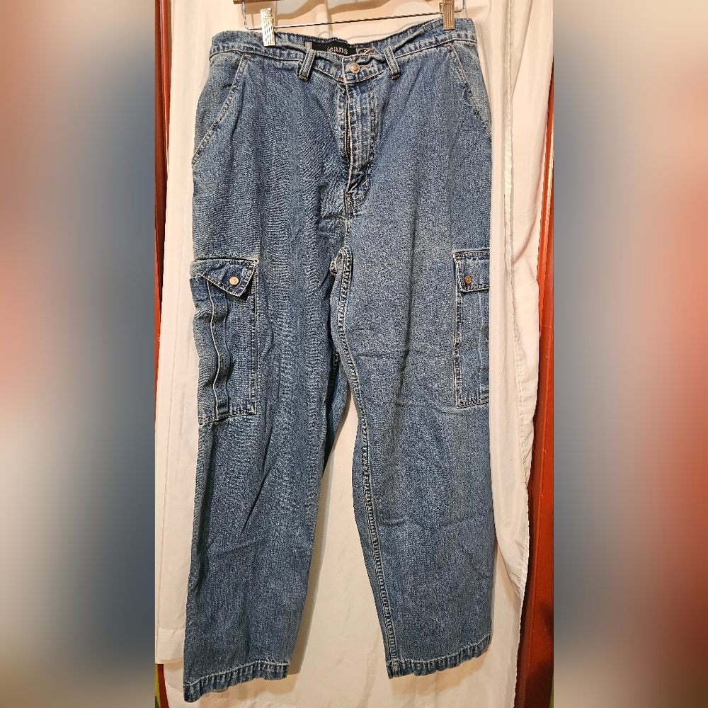Levi's SilverTab Men's Light Blue Denim Cargo Pants, Size 34x32